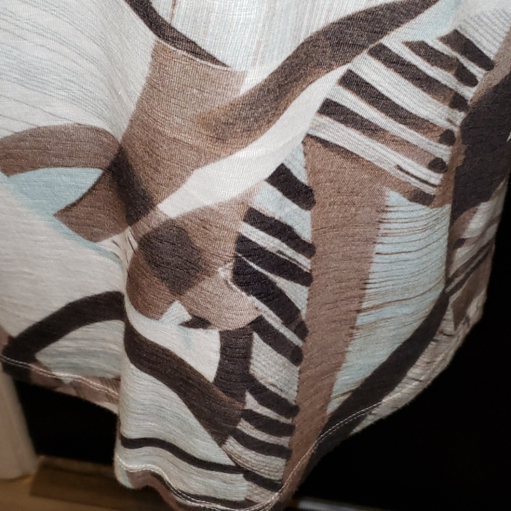 Abstract blue and brown blouse - 352 - Picture 3 of 4